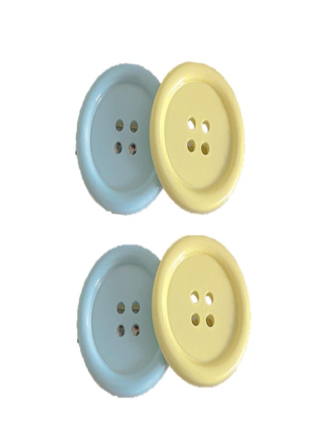 RDTGHY 2PCS Candy Color Hair Clip Acrylic Button Hairpin Cute Design Smooth Edge For Women Girls Daily Wear Party Gift - Image 1